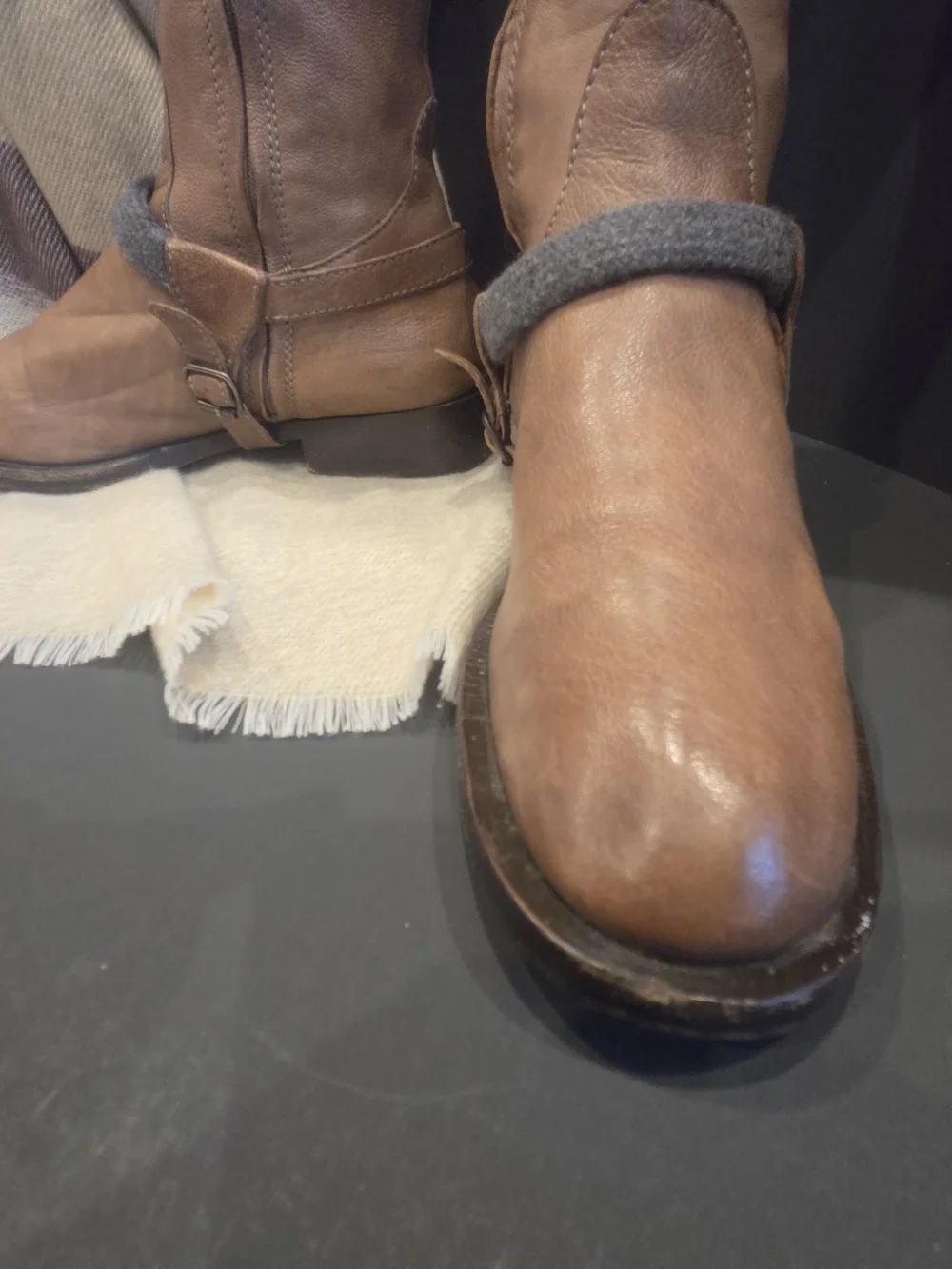 I DIED!! Brunello Cucinelli Brown Leather Riding Boots $2600